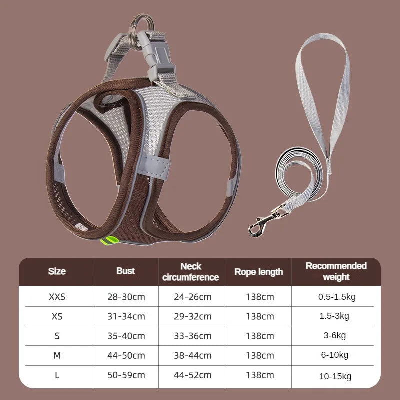 CURAPETS Reflective Puppy Harness & Leash Set
