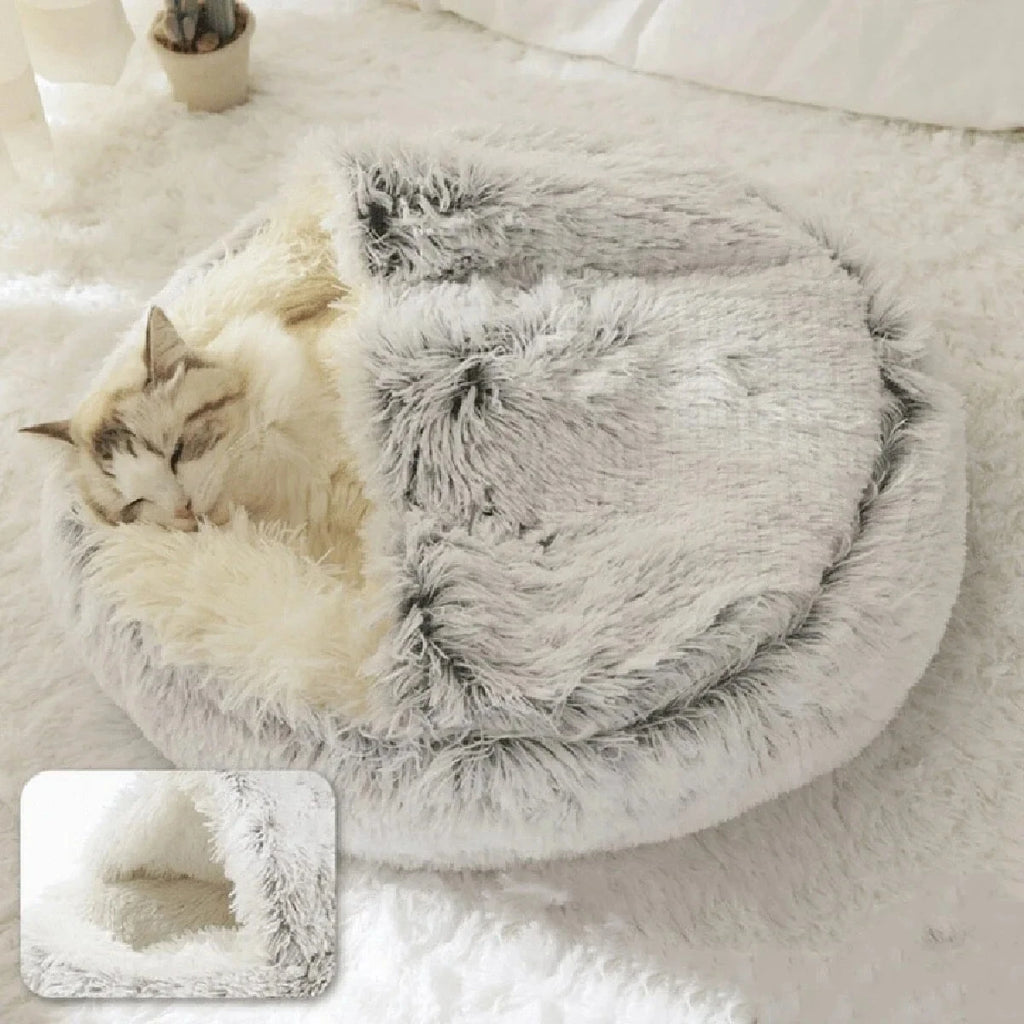 CURAPETS Plush Cave Nest Pet Bed