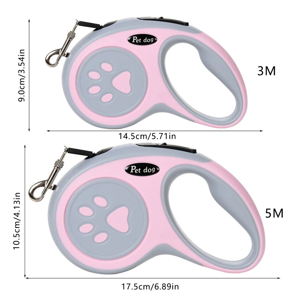 CURAPETS Paw Print Retractable Leash