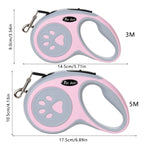 CURAPETS Paw Print Retractable Leash