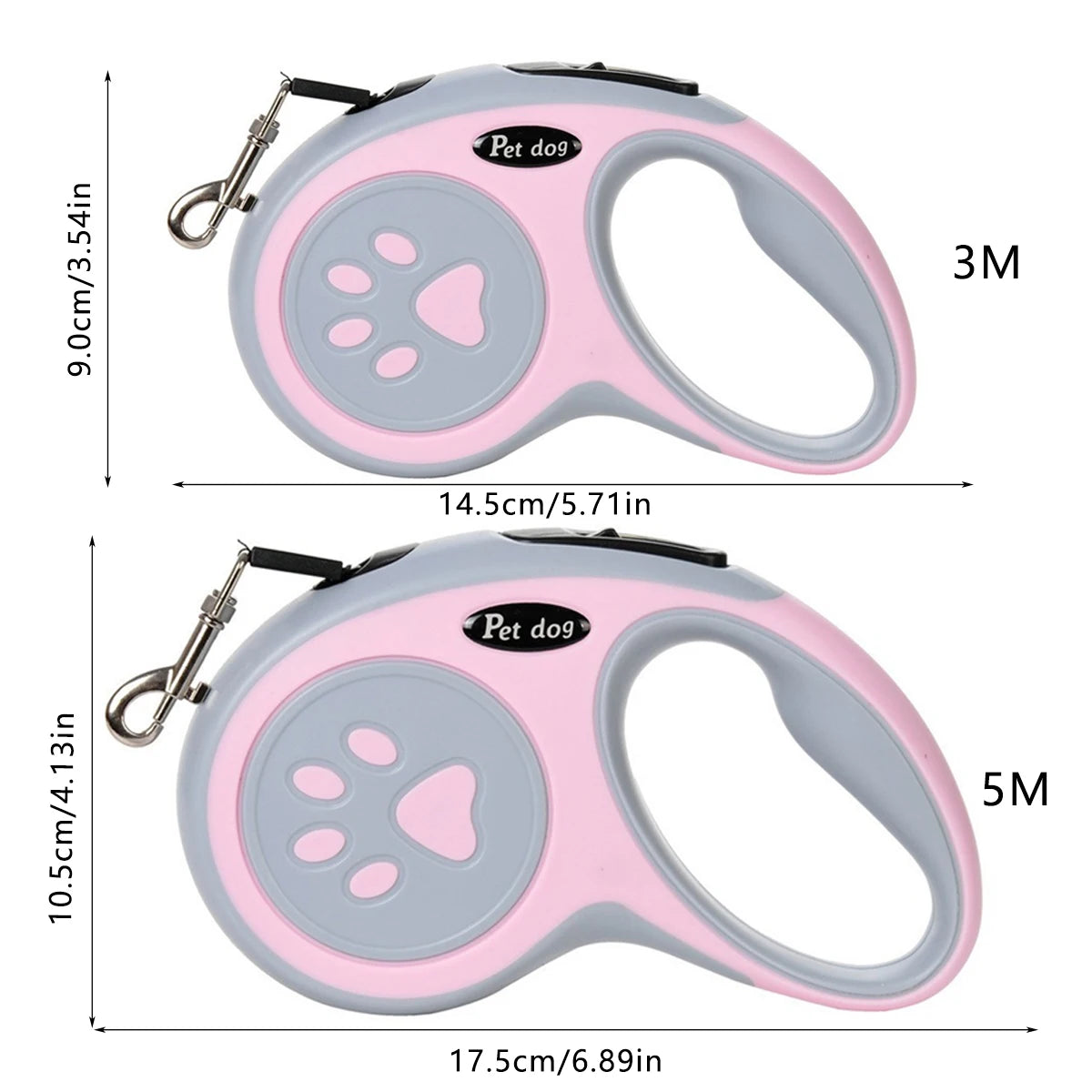 CURAPETS Paw Print Retractable Leash