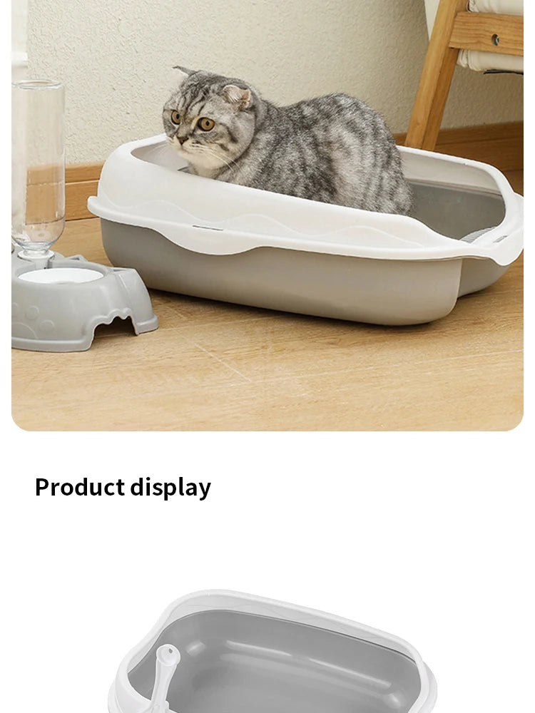 CURAPETS Semi-Enclosed Spatter-Proof Litter Box