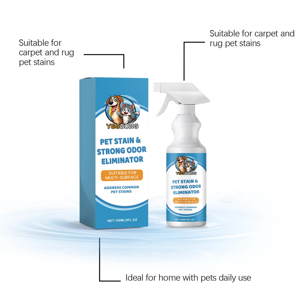 CURAPETS Premium Pet Stain & Odor Remover. Spray this to make years of stains, odors, & frustration vanish permanently
