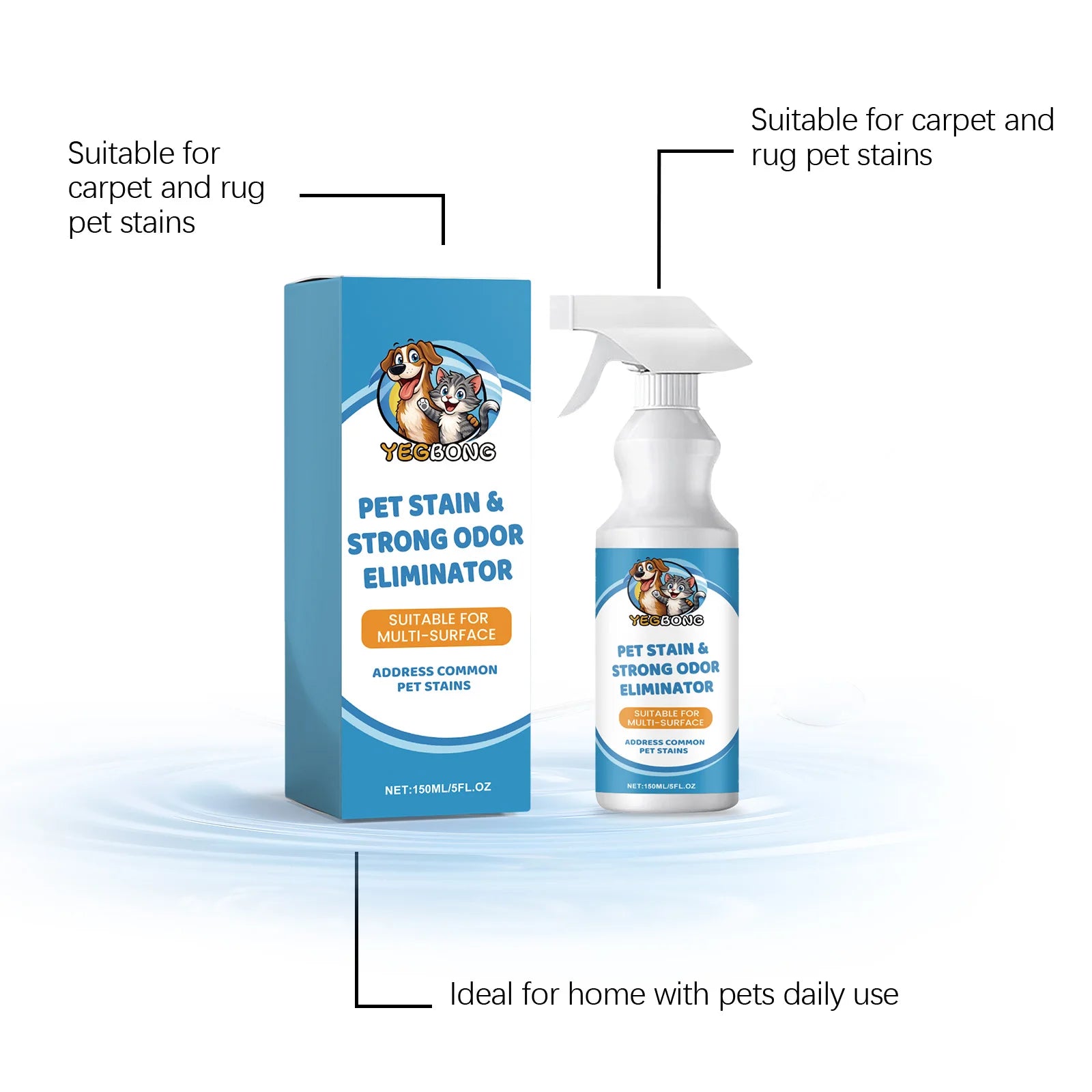 CURAPETS Premium Pet Stain & Odor Remover. Spray this to make years of stains, odors, & frustration vanish permanently