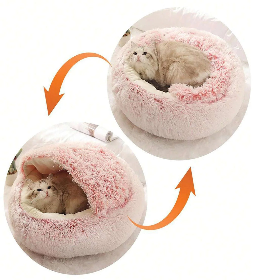 CURAPETS Plush Cave Nest Pet Bed