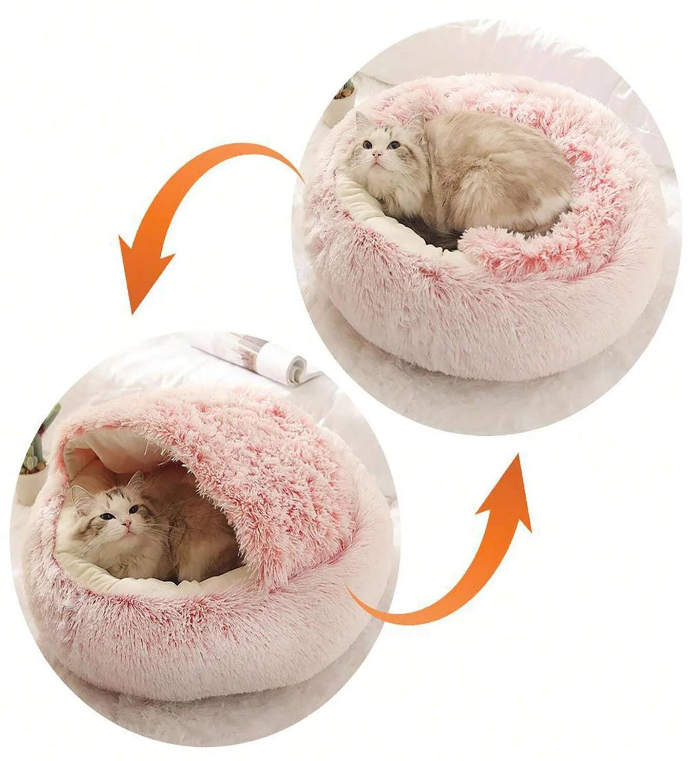 CURAPETS Plush Cave Nest Pet Bed