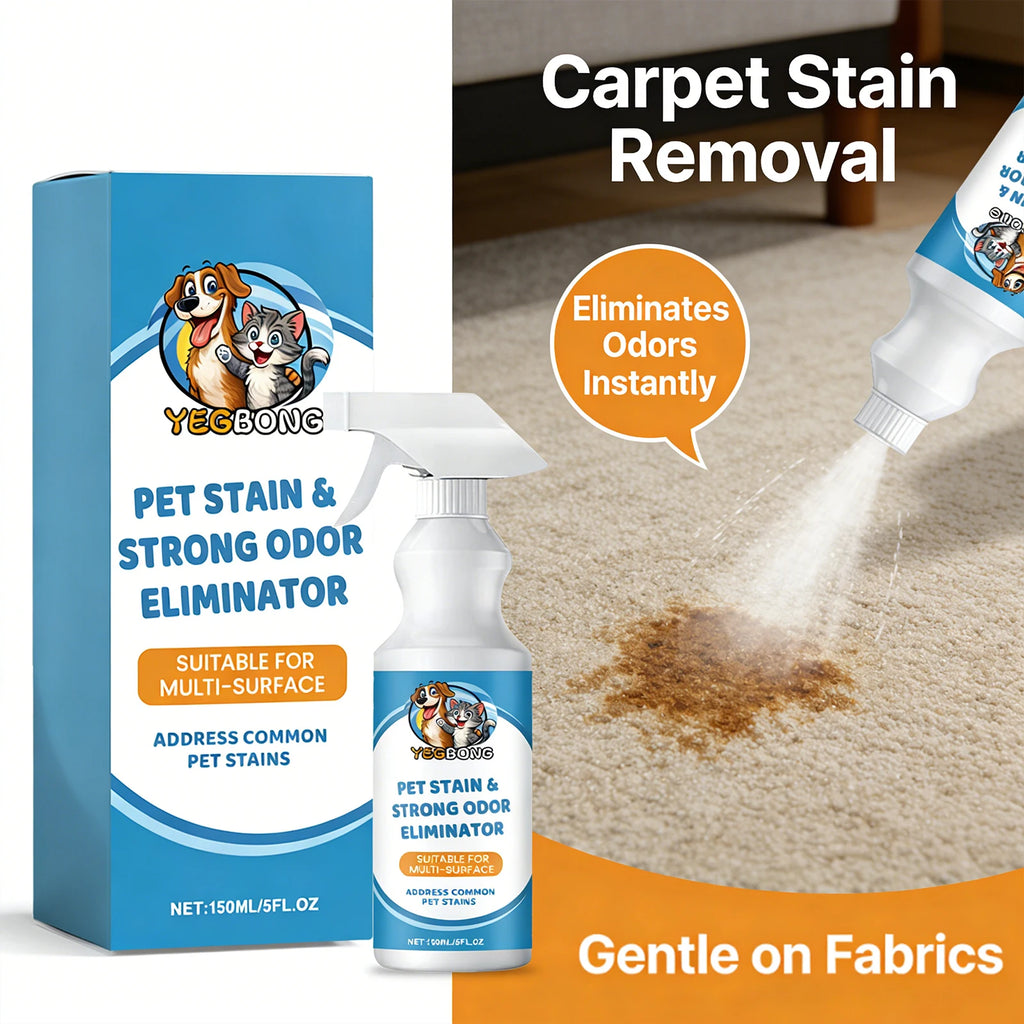CURAPETS Premium Pet Stain & Odor Remover. Spray this to make years of stains, odors, & frustration vanish permanently