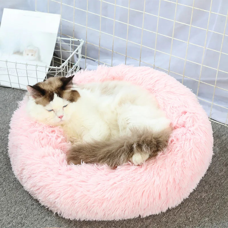 CURAPETS Plush Donut Calming Pet Bed