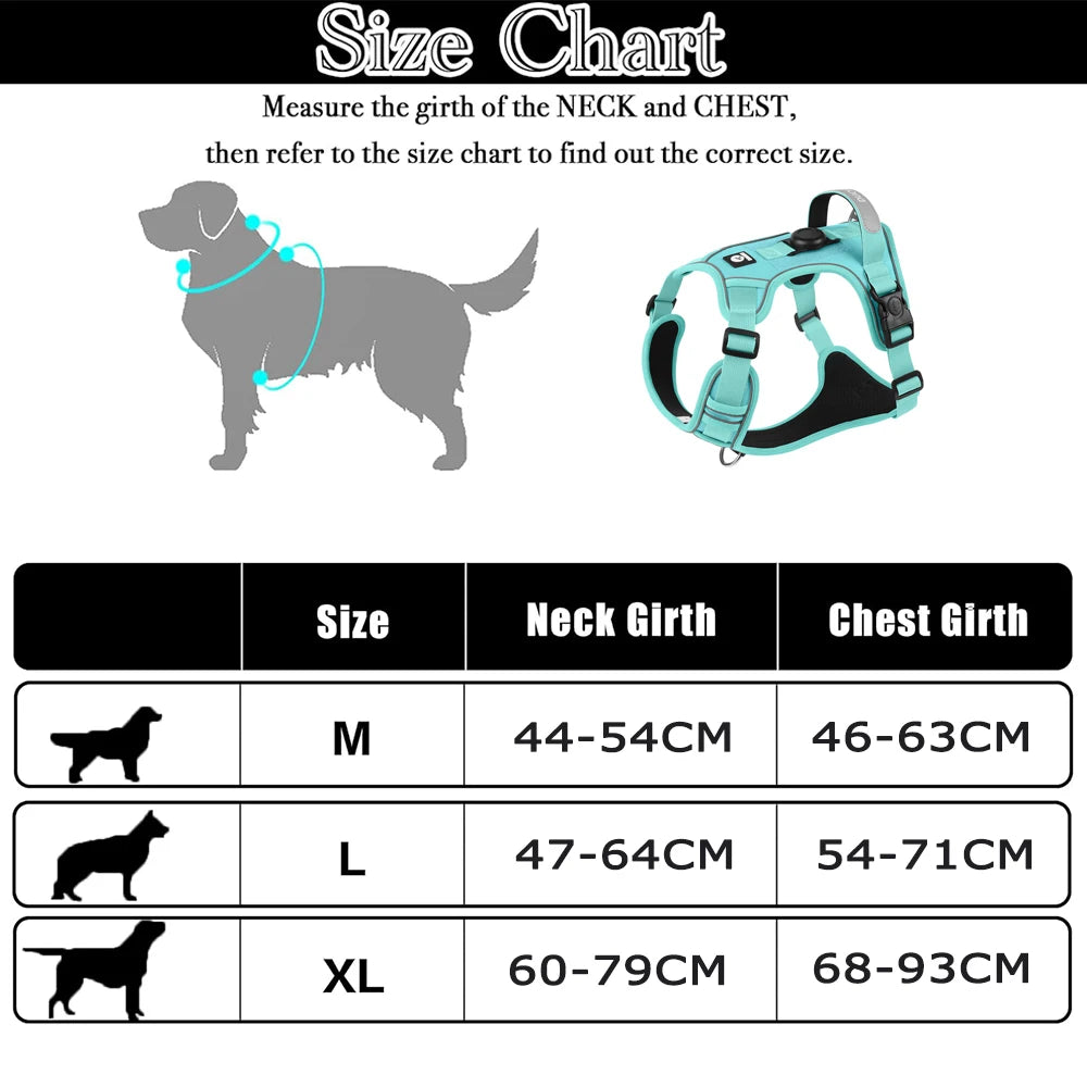 CURAPETS Airtag-Ready Reflective Dog Harness Set