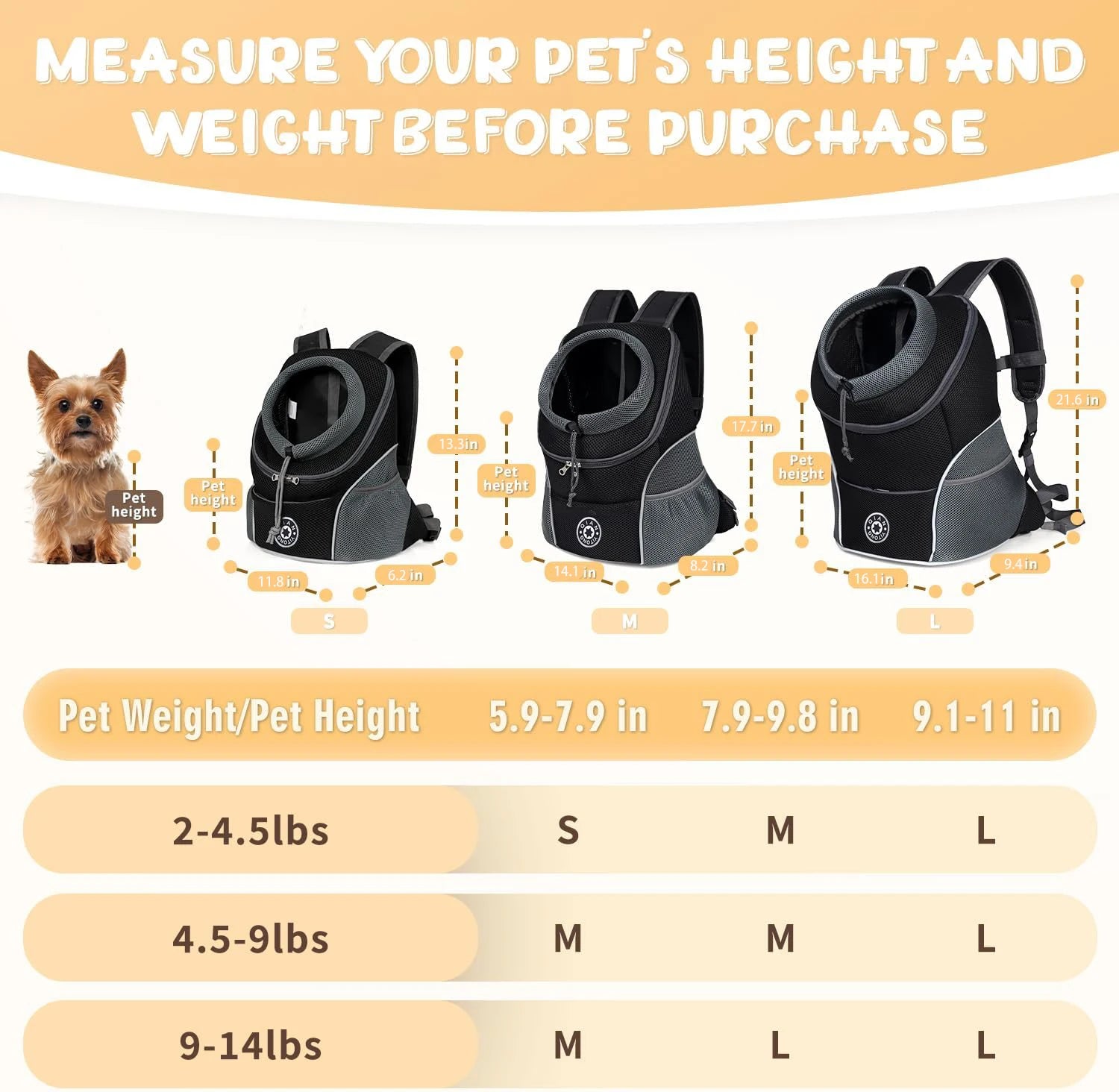 CURAPETS ComfortClose Pet Travel Backpack Carrier