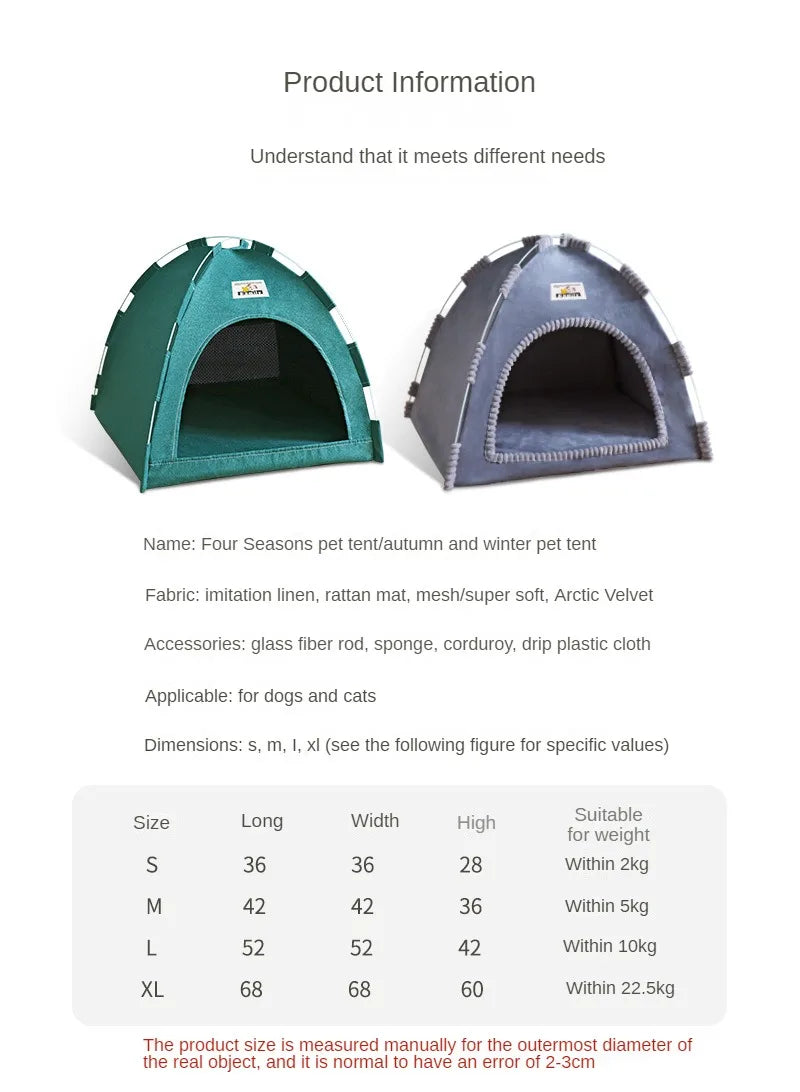 CURAPETS Foldable Pet Tent House Bed