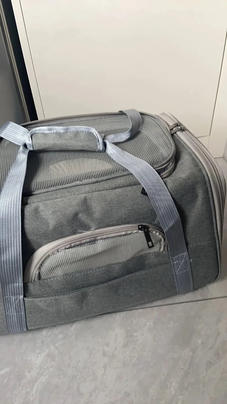 CURAPETS Foldable Mesh Pet Travel Carrier
