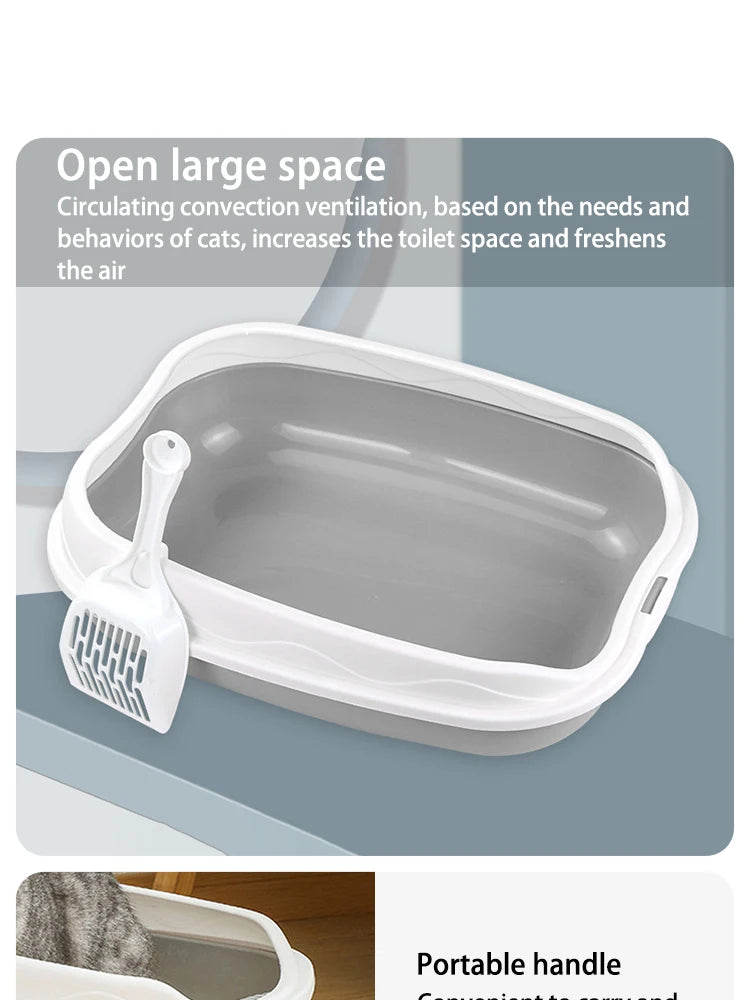 CURAPETS Semi-Enclosed Spatter-Proof Litter Box