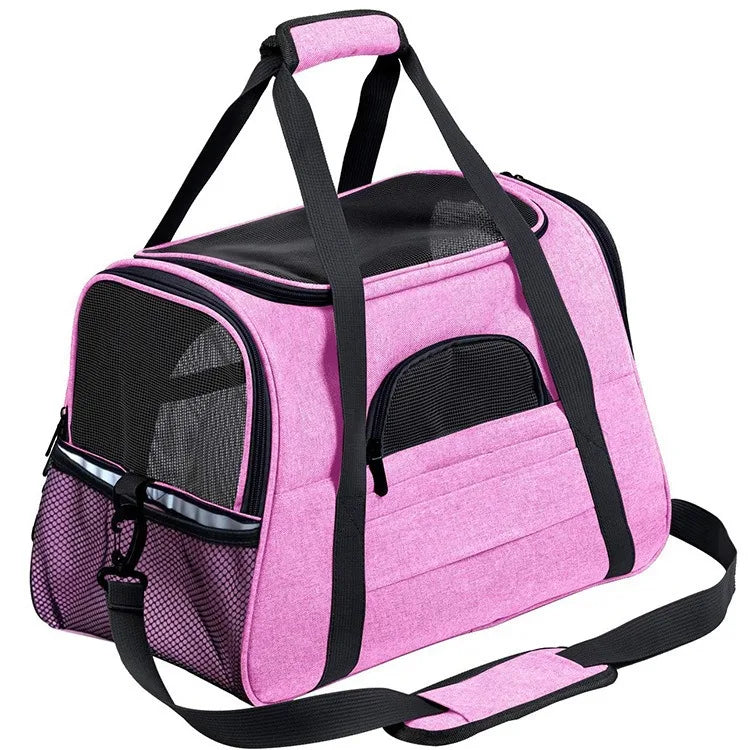 CURAPETS Foldable Mesh Pet Travel Carrier