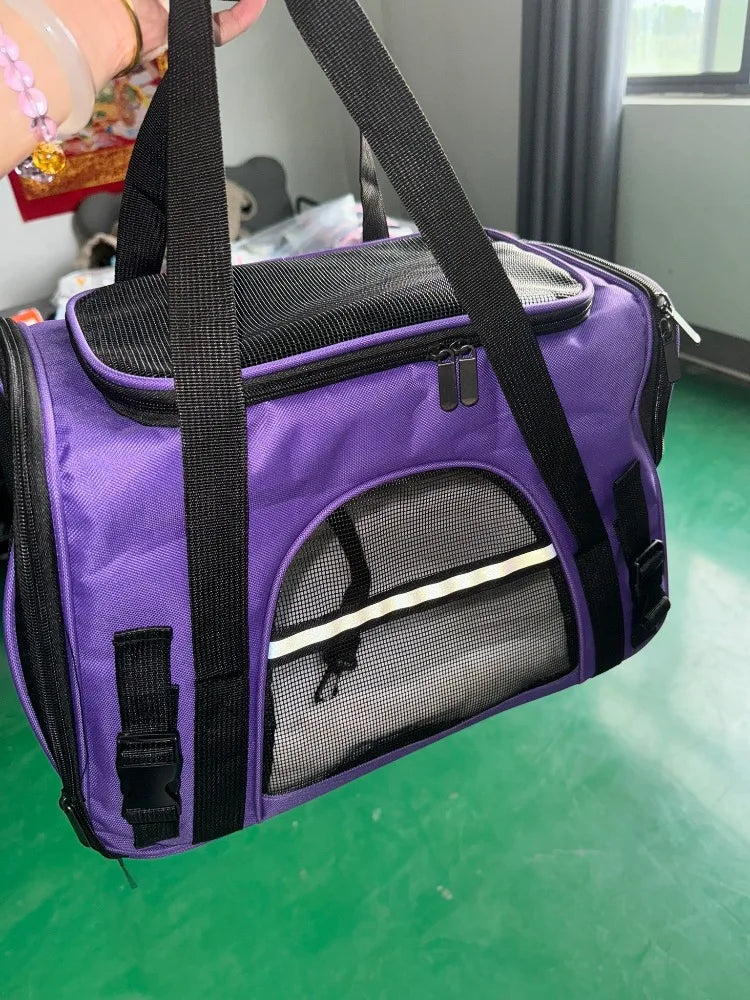 CURAPETS Foldable Mesh Pet Travel Carrier