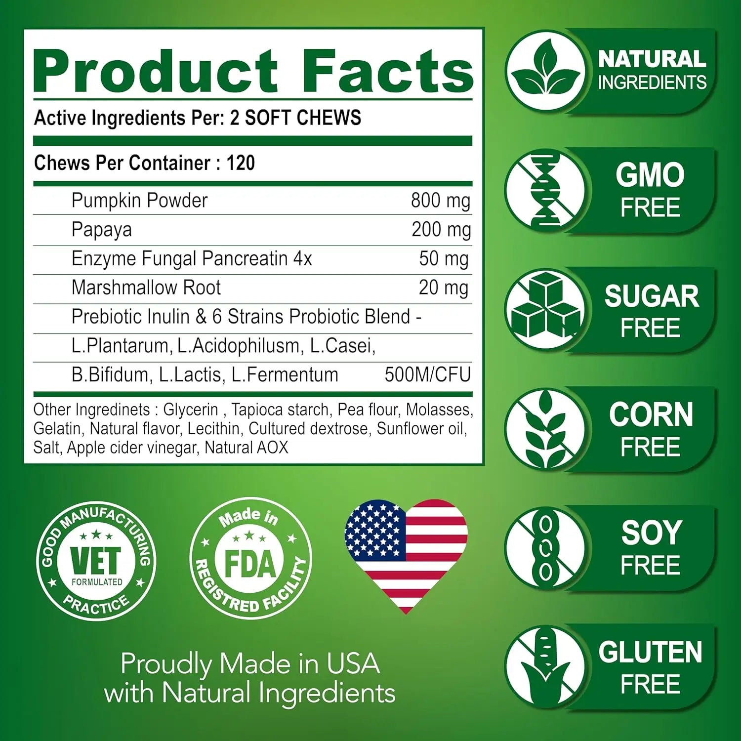 CURAPETS Digestive Support Probiotic Chews for Dogs