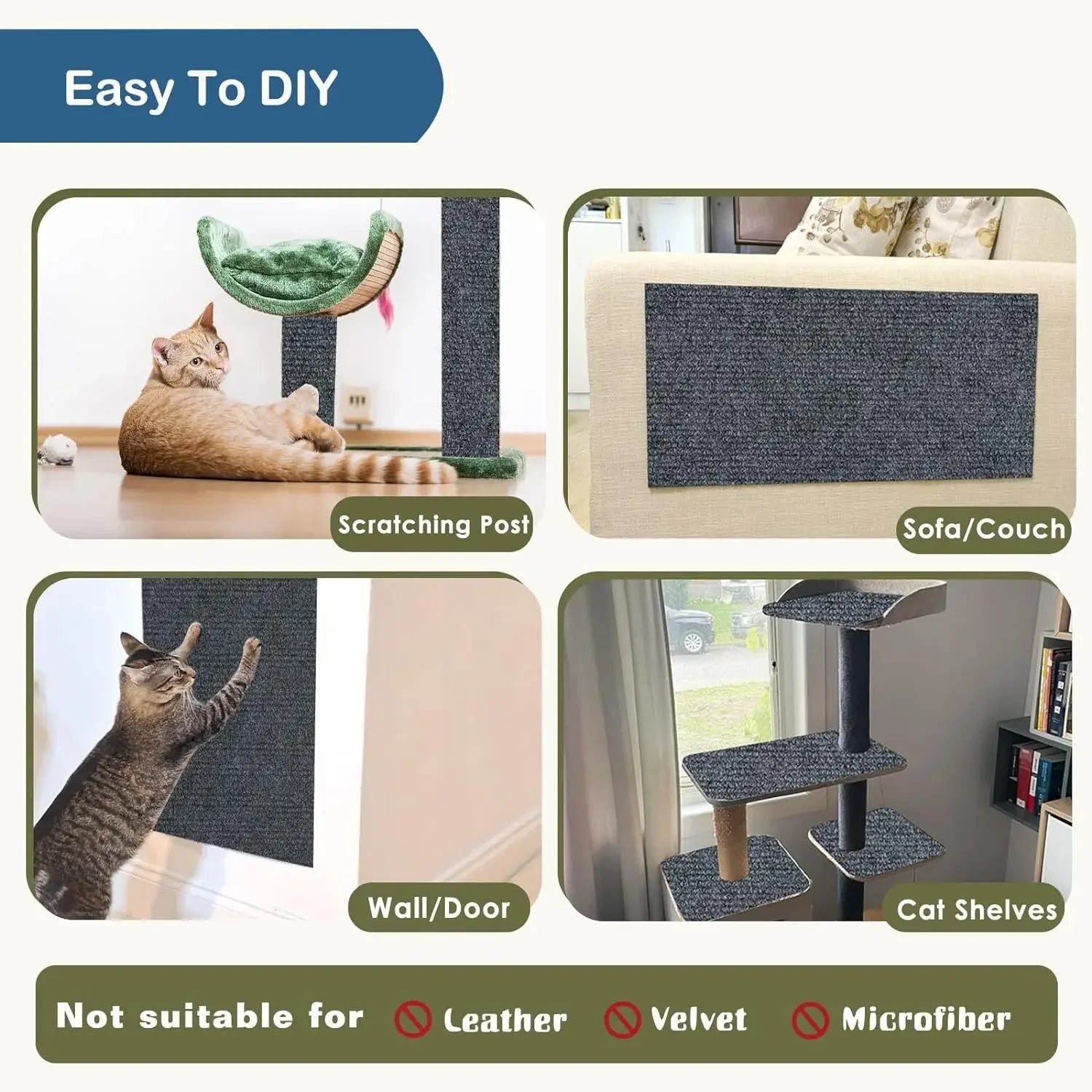 CURAPETS Trimmable Self-Adhesive Cat Scratching Mat
