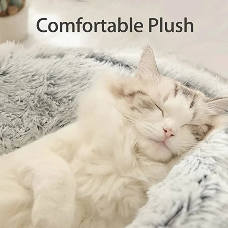 CURAPETS Winter Plush Calming Cat Bed