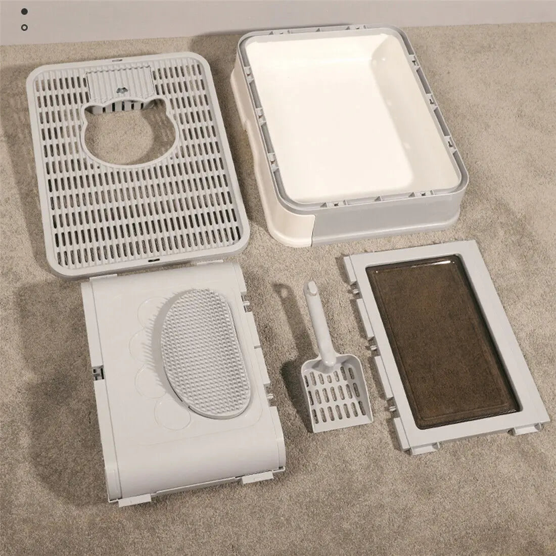 CURAPETS Foldable Enclosed Cat Litter Box