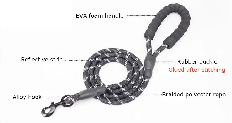 CURAPETS Reflective Comfort Dog Leash