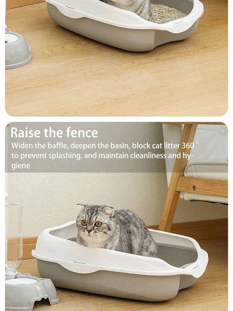 CURAPETS Semi-Enclosed Spatter-Proof Litter Box