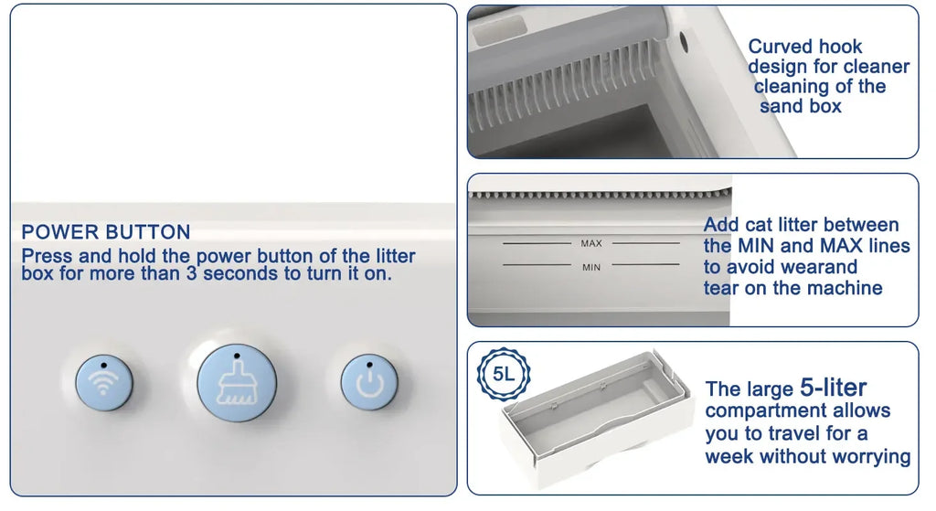 CURAPETS Smart Open Automatic Litter Box