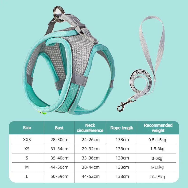 CURAPETS Reflective Puppy Harness & Leash Set