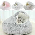CURAPETS Winter Plush Calming Cat Bed