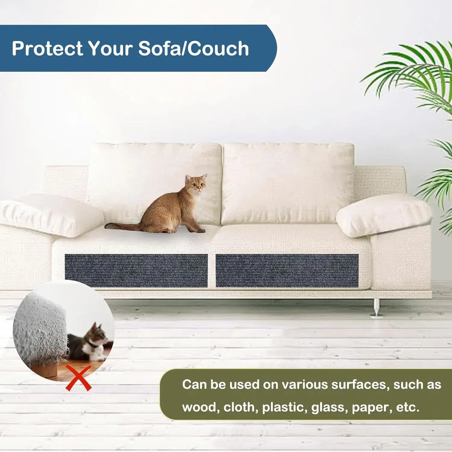 CURAPETS Trimmable Self-Adhesive Cat Scratching Mat