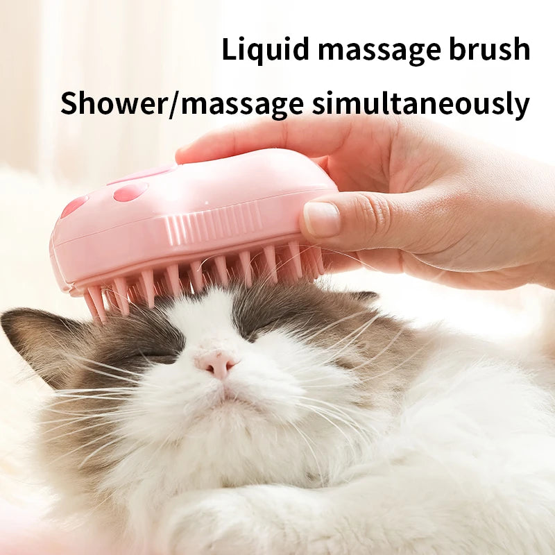 CURAPETS 3‑in‑1 Steam Grooming Brush