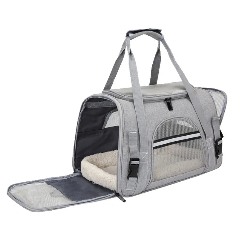 CURAPETS Foldable Mesh Pet Travel Carrier