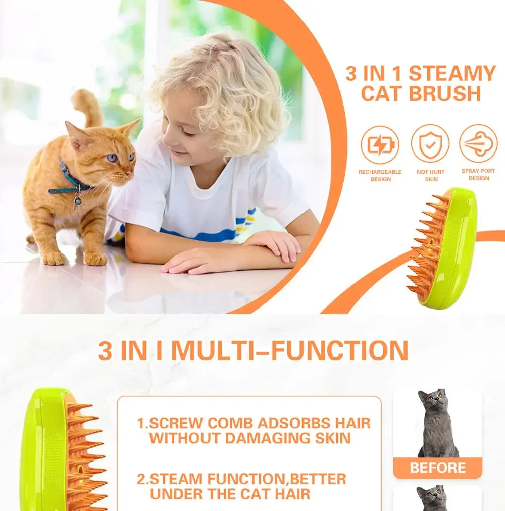 CURAPETS Steamy Brush Electric Pet Groomer