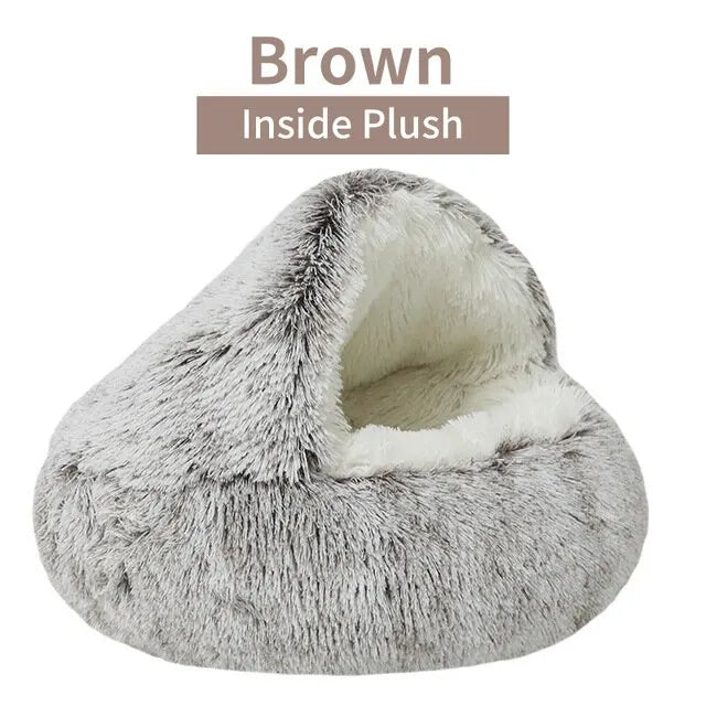 CURAPETS Plush Cave Nest Pet Bed
