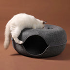 CURAPETS Felt Donut Tunnel Cat Bed