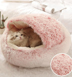 CURAPETS Plush Cave Nest Pet Bed