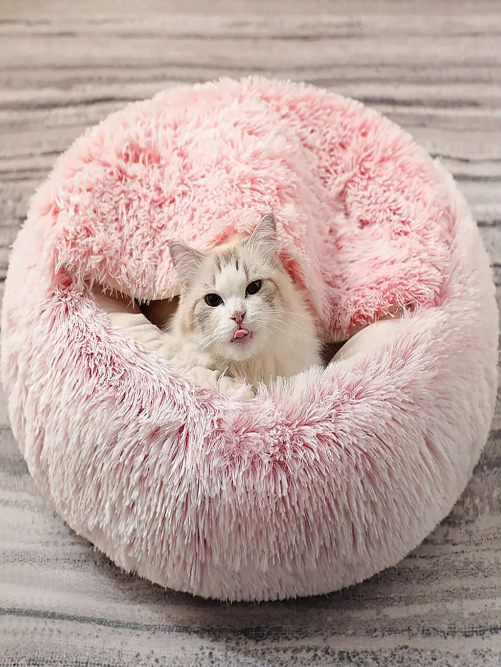 CURAPETS Plush Cave Nest Pet Bed