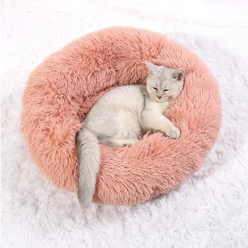 CURAPETS Plush Donut Calming Pet Bed