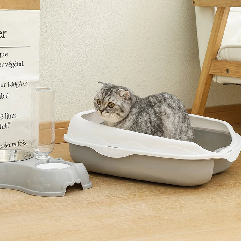 CURAPETS Semi-Enclosed Spatter-Proof Litter Box