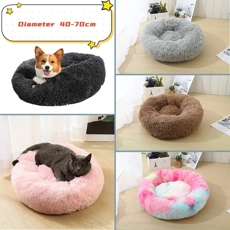 CURAPETS Plush Donut Calming Pet Bed
