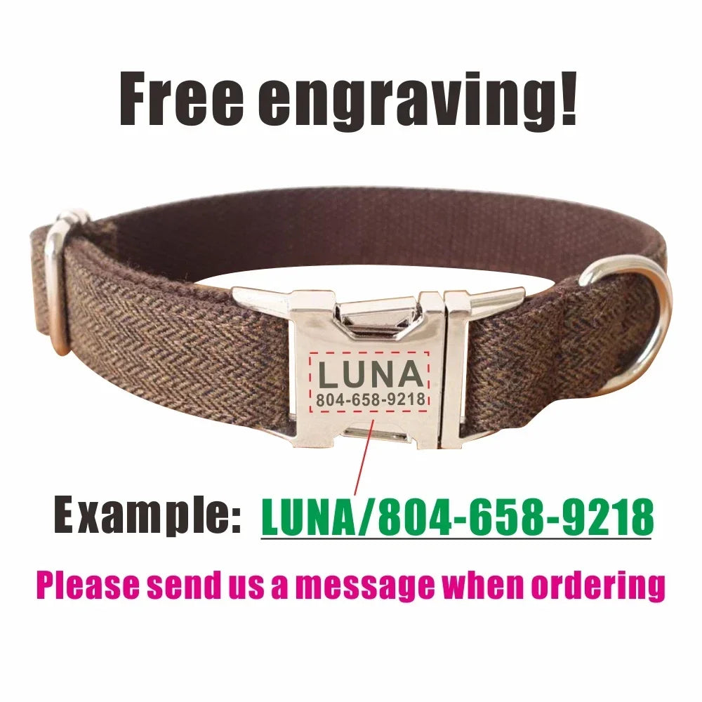 CURAPETS Signature Plaid Personalized Collar Set