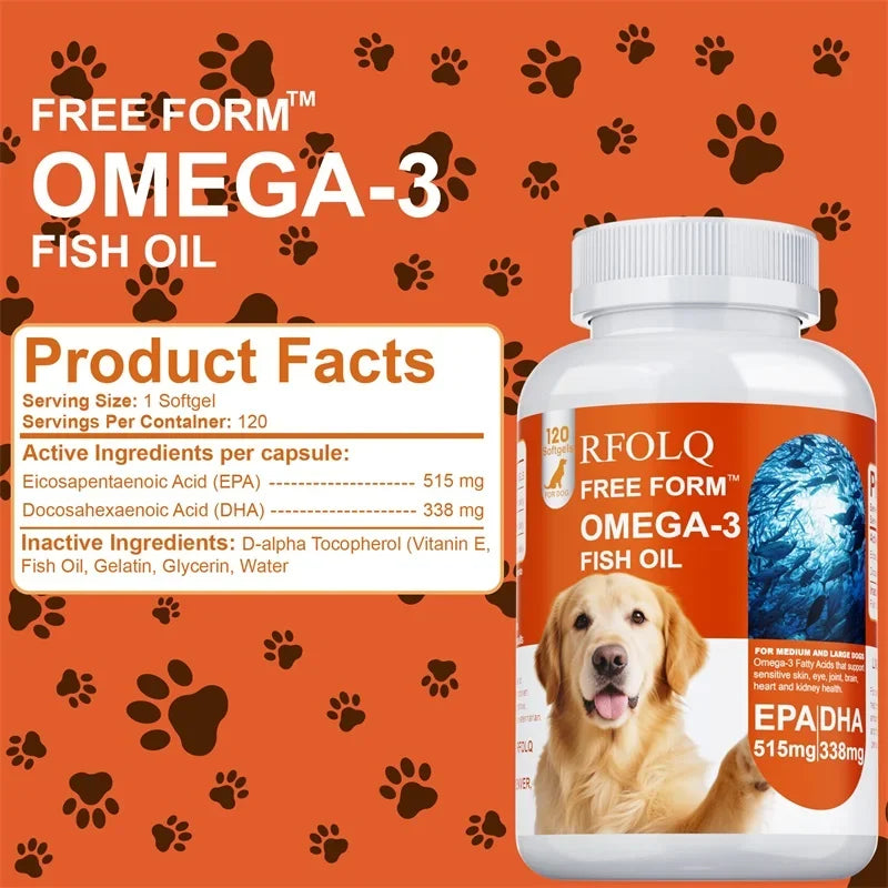 CURAPETS Omega Fish Oil Softgels for Dogs