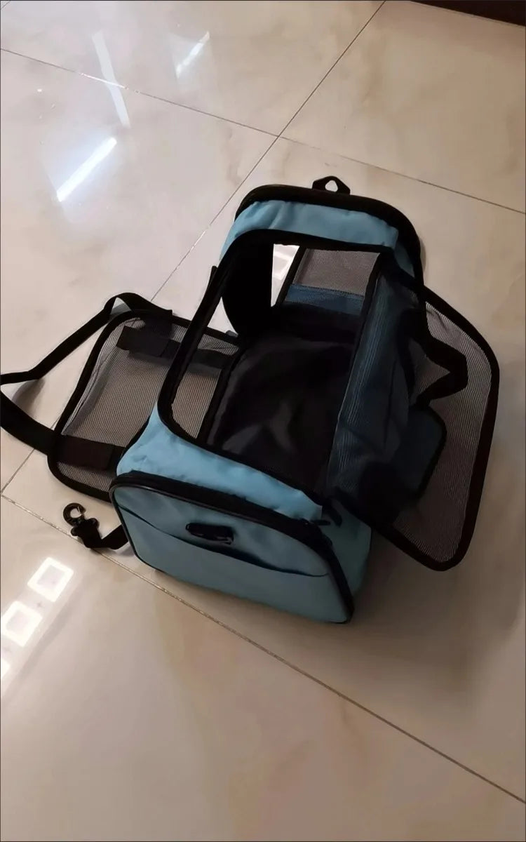 CURAPETS Foldable Mesh Pet Travel Carrier