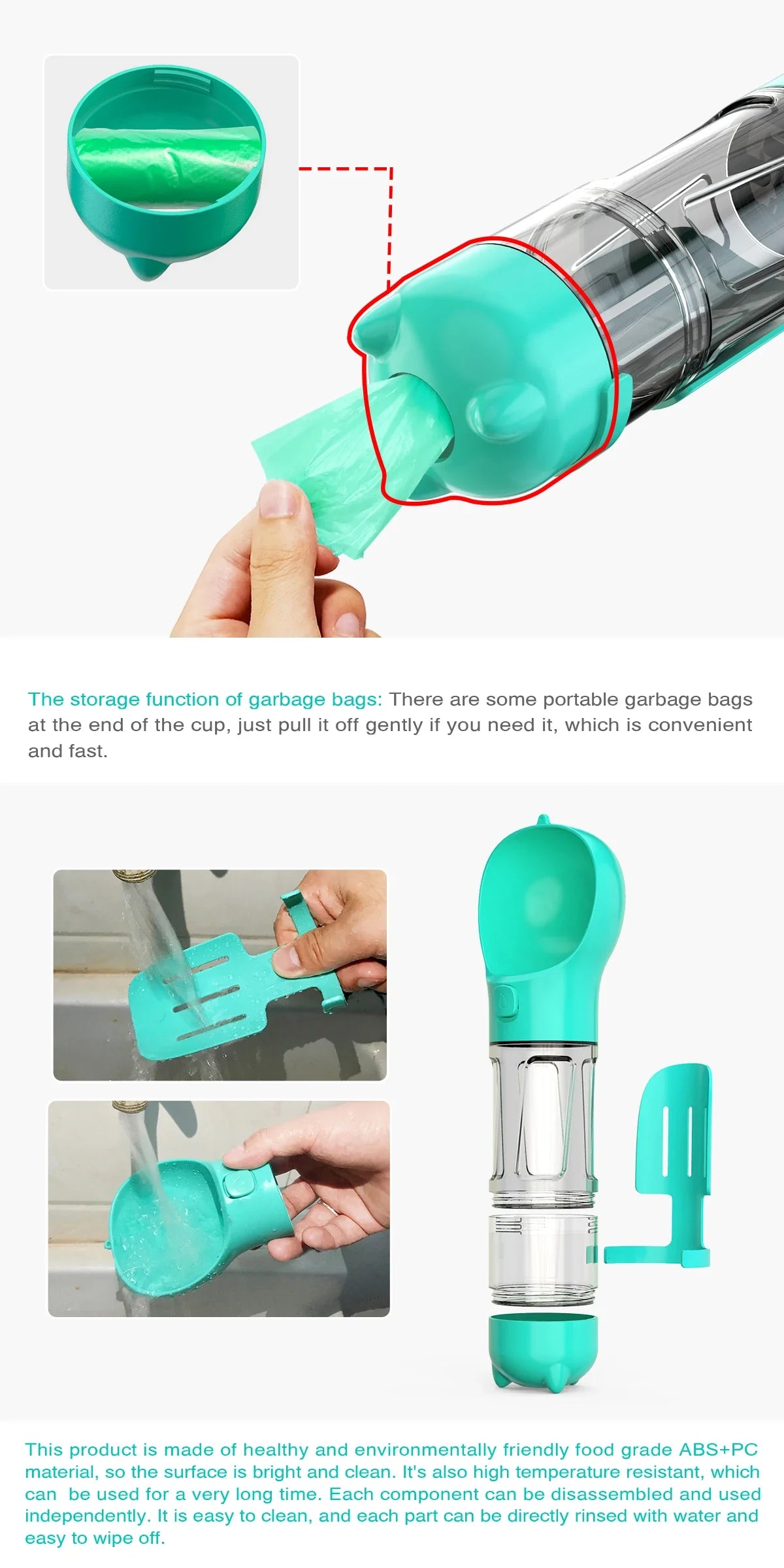 CURAPETS 3-in-1 Travel Hydration Bottle