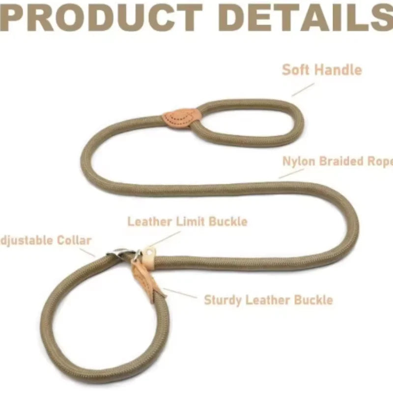 CURAPETS Braided Slip Rope Training Leash