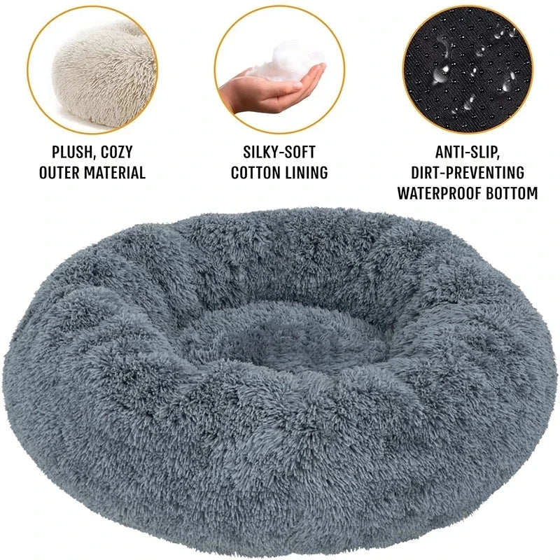 CURAPETS Plush Donut Calming Pet Bed
