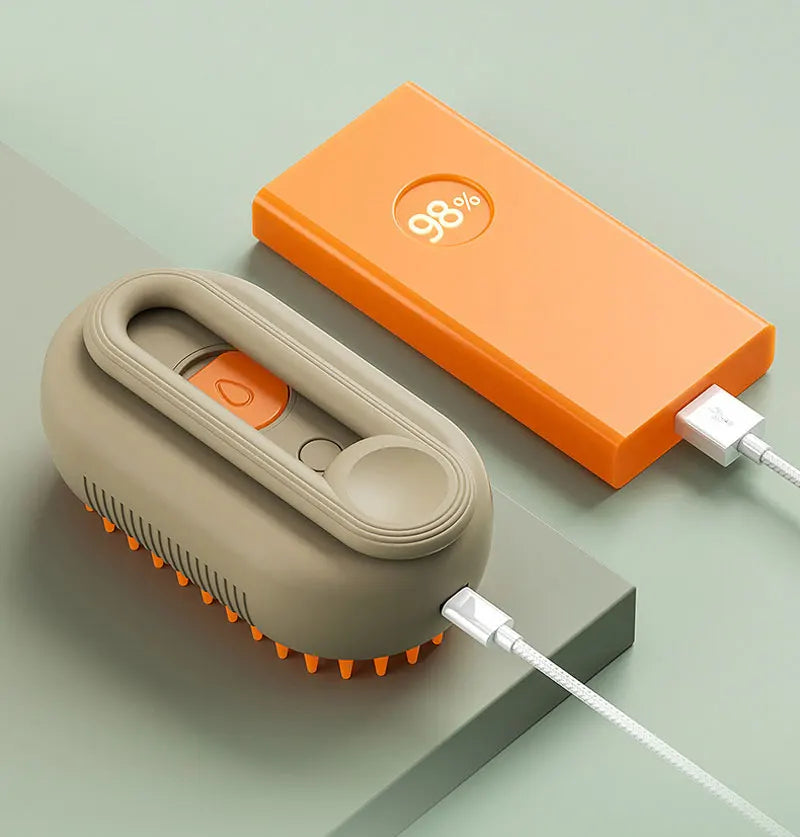 CURAPETS Steamy Electric Grooming Brush