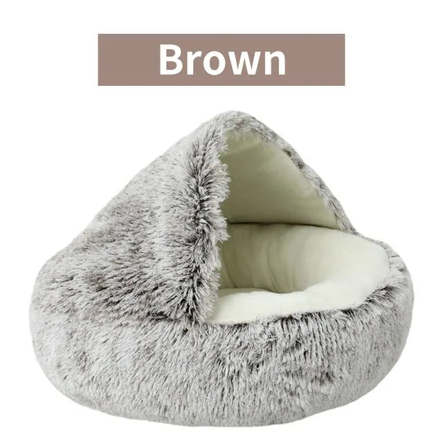 CURAPETS Plush Cave Nest Pet Bed