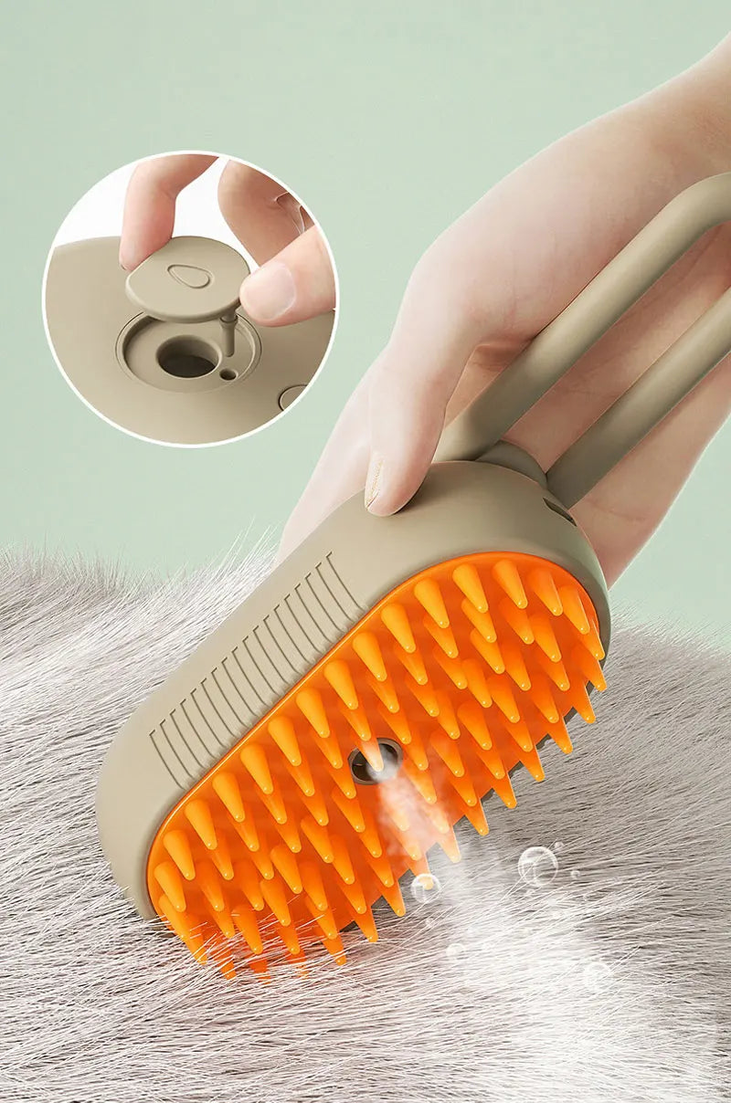 CURAPETS Steamy Electric Grooming Brush