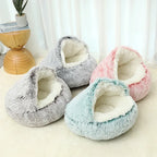 CURAPETS Winter Plush Calming Cat Bed