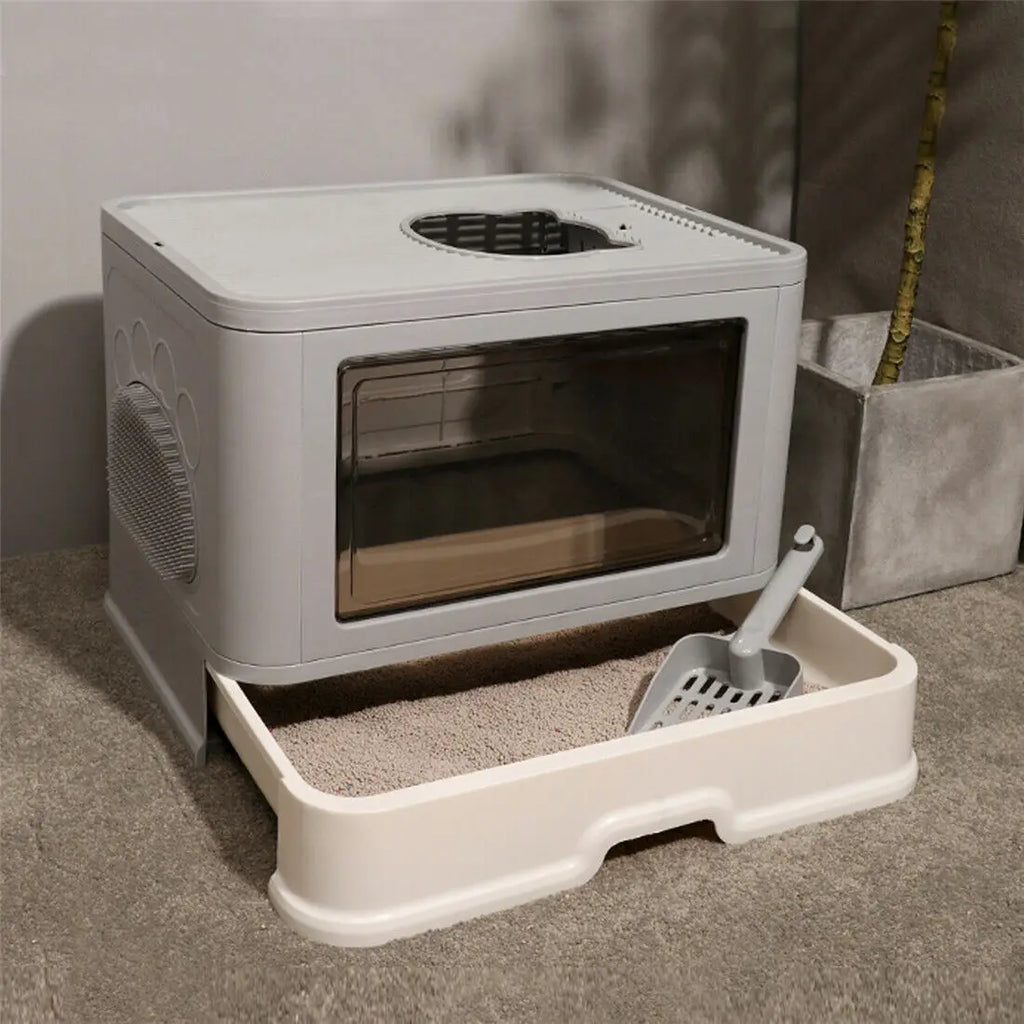 CURAPETS Foldable Enclosed Cat Litter Box